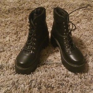 Black chunky boots